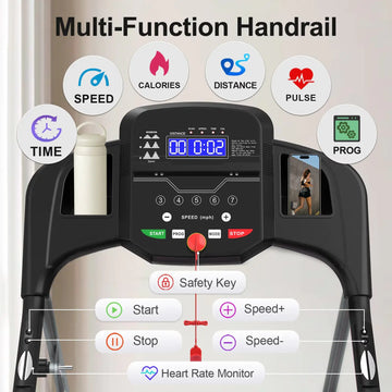 Home Folding Treadmill With Pulse Sensor
