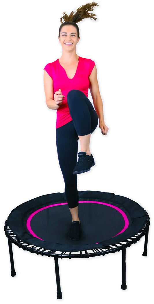 Leaps and ReBounds Mini Trampoline for Adults And Kids - Rebounder with Online Workout Videos - For Outdoor Games Fitness and Recreational Activities - Safe Quiet Durable Cardio Exercise Equipment