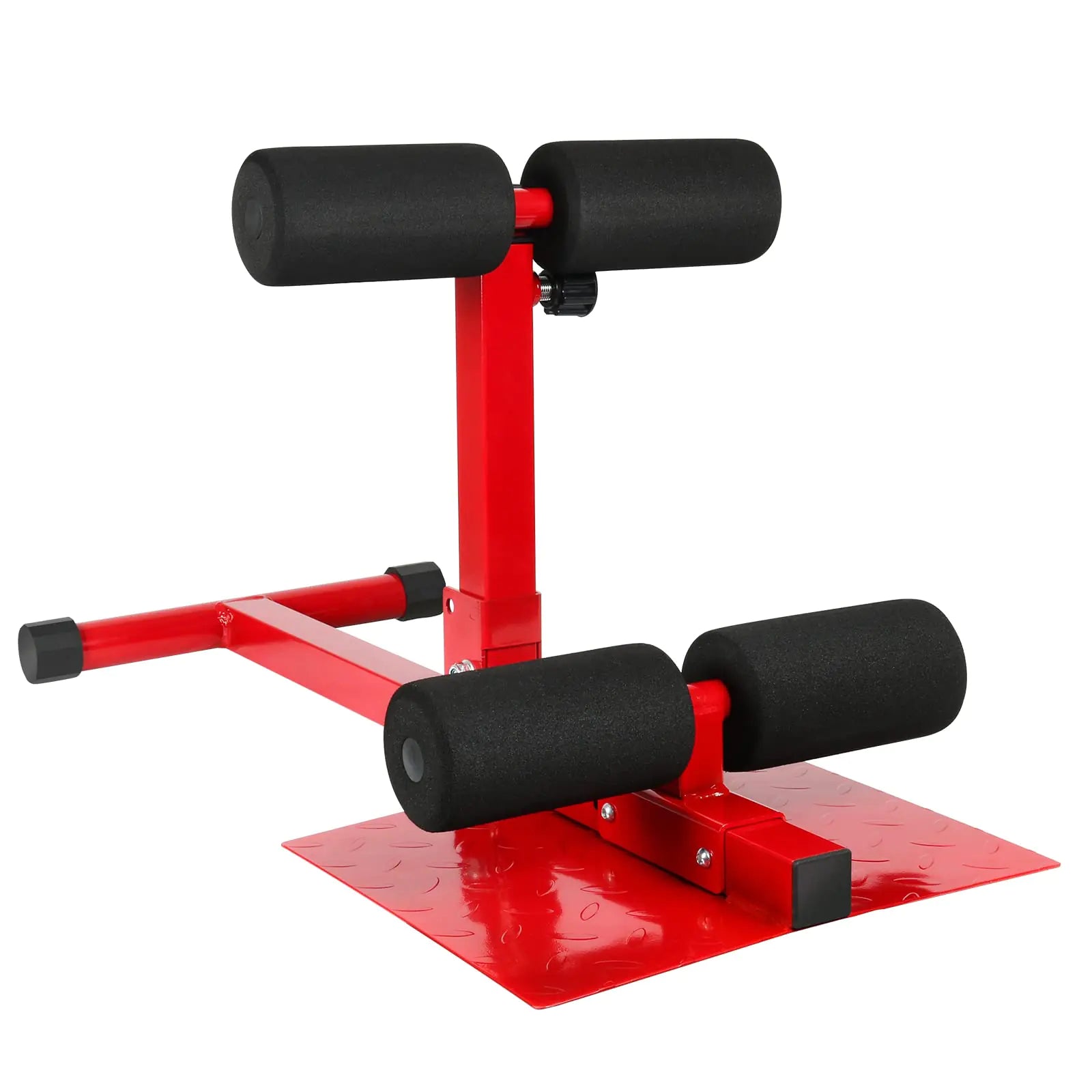 INNOLIFE Sissy Squat Machine Adjustable Height Protective Foam Thick Steel Fitness Home Gym (Red)