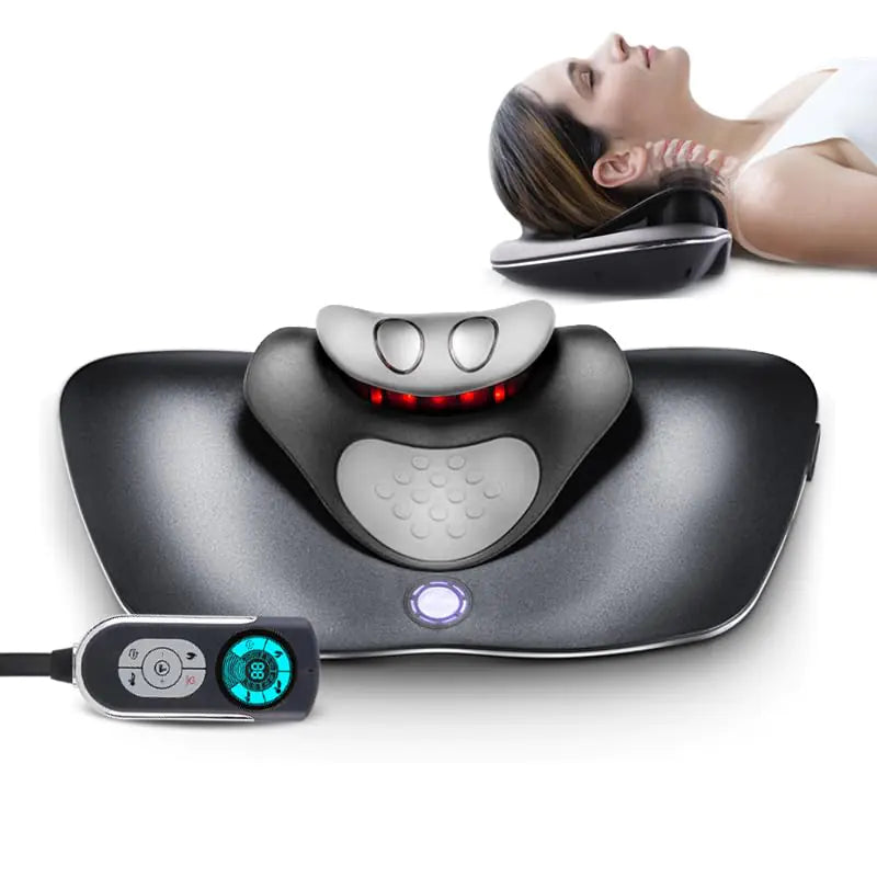 ALPHAY Multi-Functional Neck Traction Device Electric Neck Massager with Dynamic Neck Stretching Heat Therapy and Electrotherapy for Neck Pain Relief Cervical Traction at Home