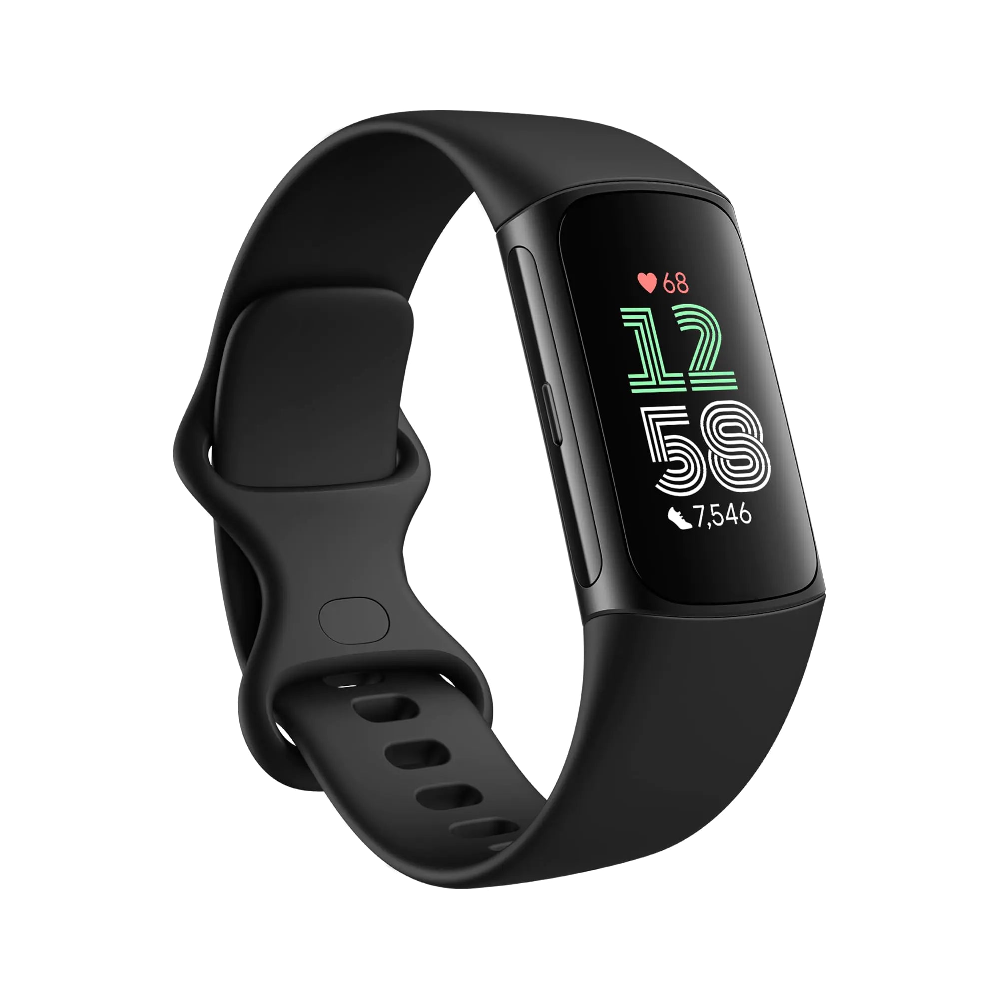 Fitbit Charge 6 Fitness Tracker with Google apps Heart Rate on Exercise Equipment 6-Months Premium Membership Included GPS Health Tools and More Obsidian/Black One Size (S & L Bands Included)